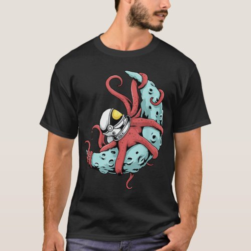Astronaut Octopus Kraken Squid Space Astronomy Moo T_Shirt