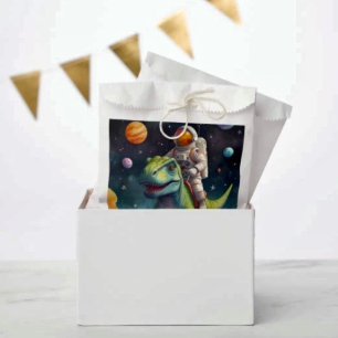 Astronaut on Dino in Space Favor Bag