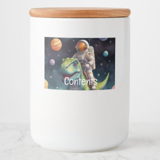 Astronaut on Dino in Space  Food Label