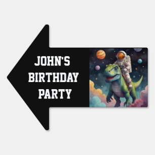 Astronaut on Dino in Space Sign