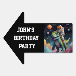 Astronaut on Dino in Space Sign