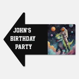 Astronaut on Dino in Space Sign