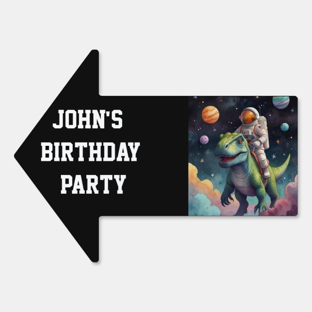 Astronaut on Dino in Space Sign (Front)