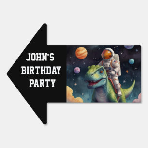 Astronaut on Dino in Space Sign