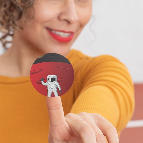 Astronaut On Mars Classic Round Sticker