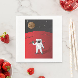 Astronaut on Mars Space Explorer Red Planet  Napkins