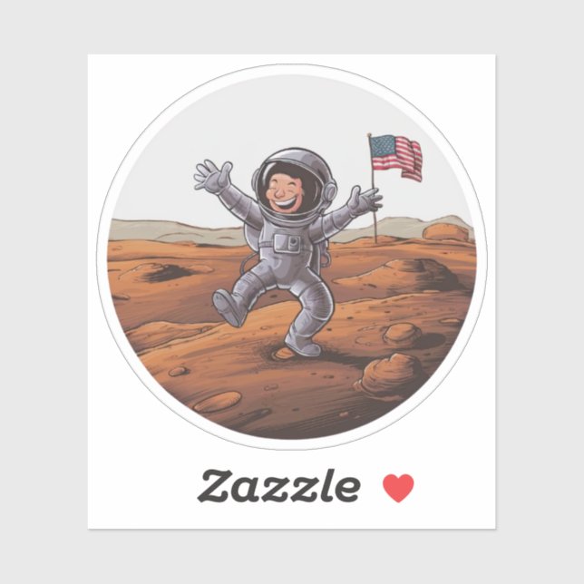 Astronaut on Mars Sticker (Sheet)