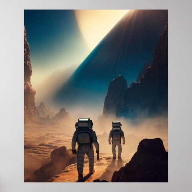 astronaut on mistic planet poster (Front)