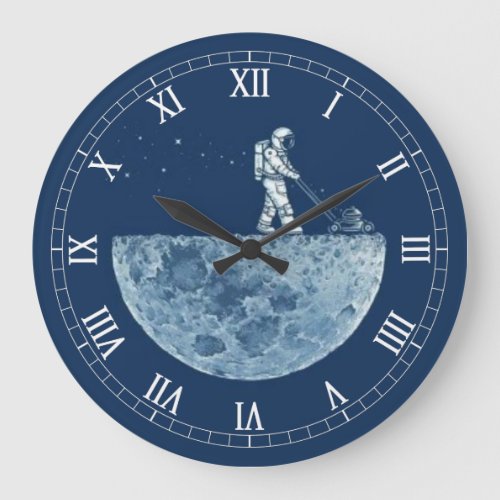 Astronaut On Moon Large Clock