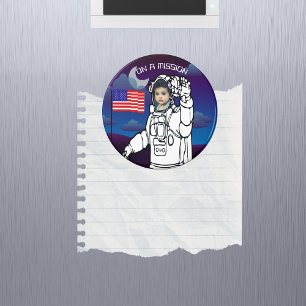 Astronaut On Moon Outer Space Boy Birthday Magnet
