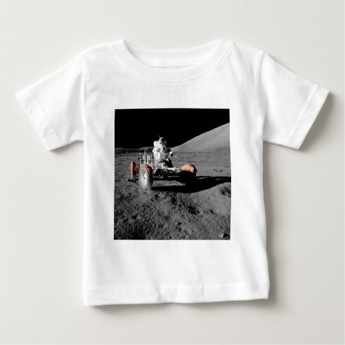 Astronaut on Moon Rover During Apollo 17 Mission Baby T_Shirt