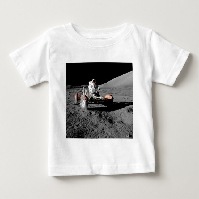 Astronaut on Moon Rover During Apollo 17 Mission Baby T-Shirt (Front)