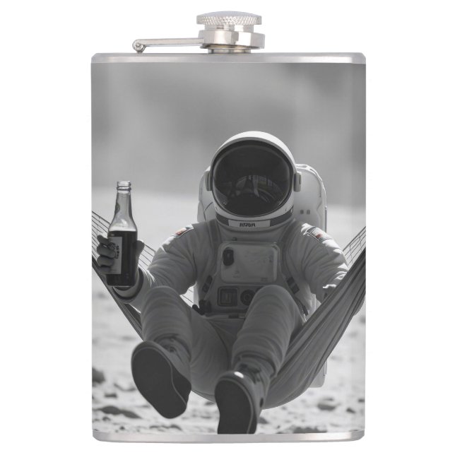 Astronaut on moon with beer flask (Front)