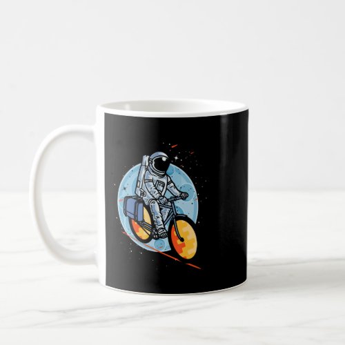 Astronaut On The Bike Cycling To The Moon Funny  Coffee Mug