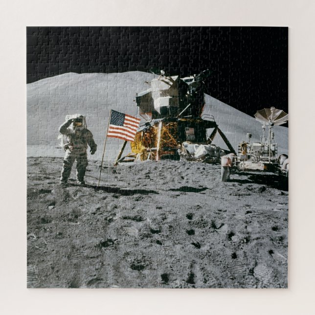 Astronaut on The Moon Jigsaw Puzzle (Vertical)