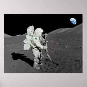 Astronaut on the Moon Poster