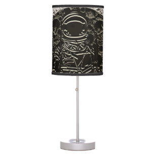 Astronaut on the Moon Space Black & Grey Table Lamp