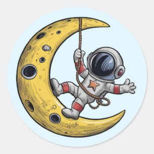 Astronaut on the Moon Sticker Set