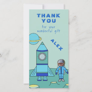 Astronaut on the Moon Thank You Insert your Face Card