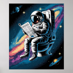Astronaut on the toilet poster