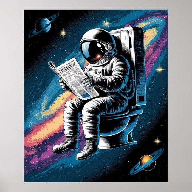 Astronaut on the toilet poster (Front)