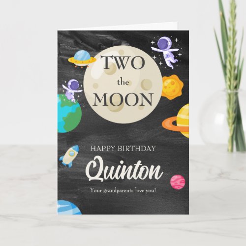 Astronaut Outer Space 2nd Birthday Card