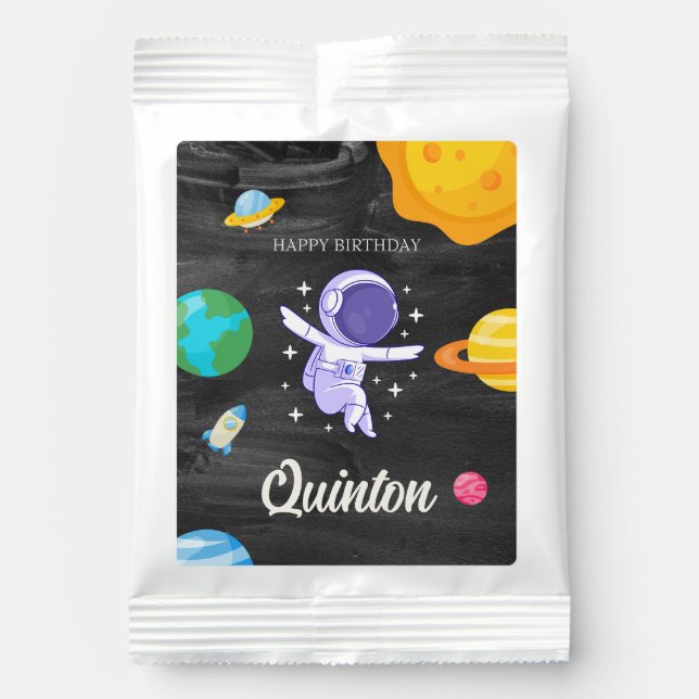 Astronaut Outer Space Birthday Lemonade Drink Mix (Front)