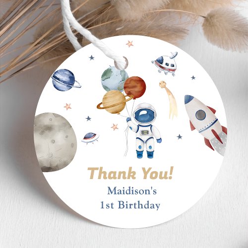 Astronaut Outer Space  Birthday Party Favor Tags