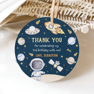 Astronaut Outer Space Birthday Party Favor Tags