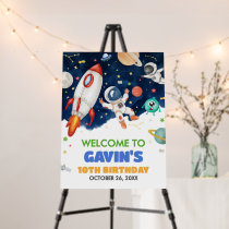 Astronaut Outer Space Birthday Party Welcome Sign