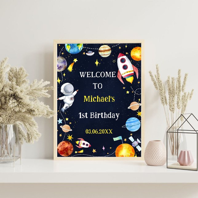 Astronaut Outer Space Birthday Party Welcome Sign (Creator Uploaded)