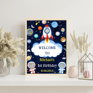 Astronaut Outer Space Birthday Party Welcome Sign