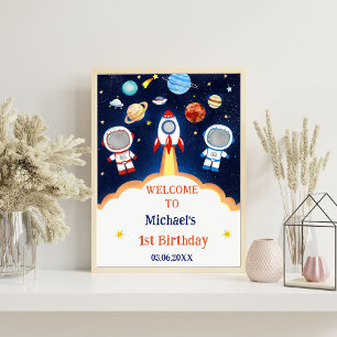 Astronaut Outer Space Birthday Party Welcome Sign