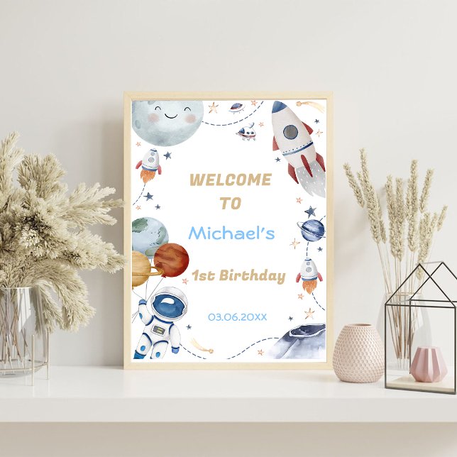 Astronaut Outer Space Birthday Party Welcome Sign (Creator Uploaded)