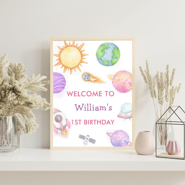 Astronaut Outer Space Birthday Party Welcome Sign (Creator Uploaded)