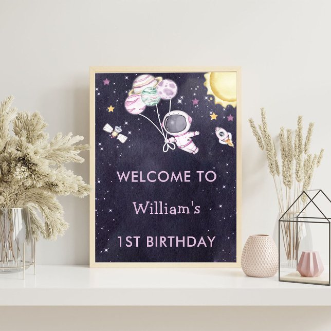 Astronaut Outer Space Birthday Party Welcome Sign (Creator Uploaded)