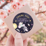 Astronaut Outer Space Birthday Thank You Classic Round Sticker<br><div class="desc">Astronaut Outer Space Birthday Thank You Classic Round Sticker</div>