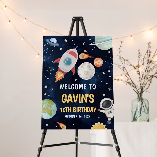 Astronaut Outer Space Blast Off Welcome Sign (In Situ (Stand))