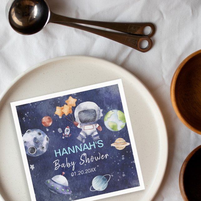 Astronaut Outer Space Boy Baby Shower Party Napkins (Astronaut Outer Space Boy Baby Shower Party Napkins)