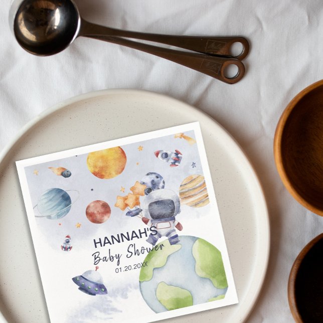 Astronaut Outer Space Boy Baby Shower Party Napkins (Astronaut Outer Space Boy Baby Shower Party Napkins)