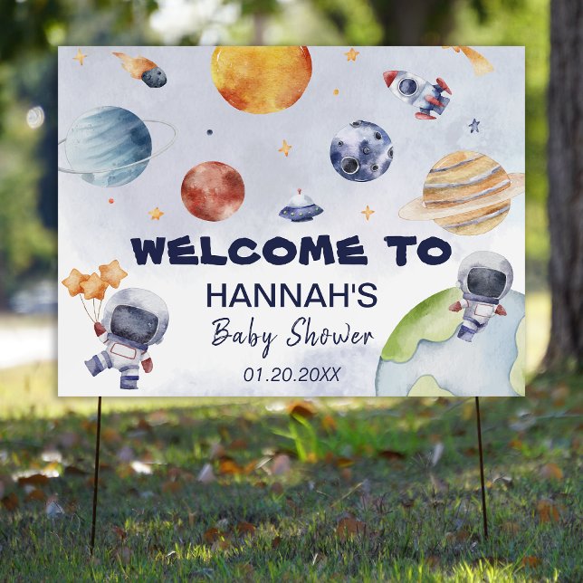 Astronaut Outer Space Boy Baby Shower Welcome Foam Board (Astronaut Outer Space Boy Baby Shower Welcome Foam Board)