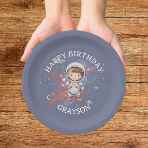 Astronaut Outer Space Boy Birthday Paper Plates