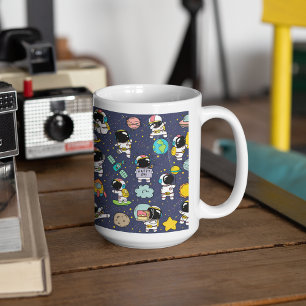 Astronaut Outer Space Cartoon  Coffee Mug