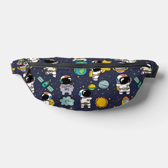 Astronaut Outer Space Cartoon  Fanny Pack (Lay Down)