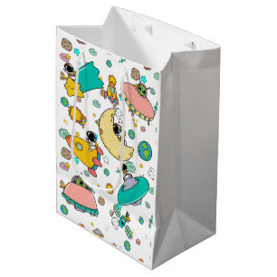Astronaut Outer Space Cartoon  Medium Gift Bag