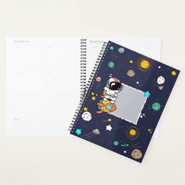 Astronaut Outer Space Cartoon  Planner (Display)
