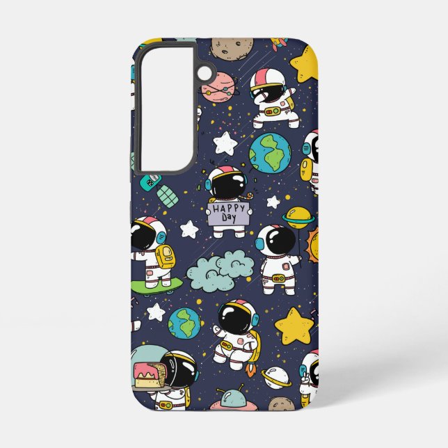 Astronaut Outer Space Cartoon  Samsung Galaxy Case (Back)