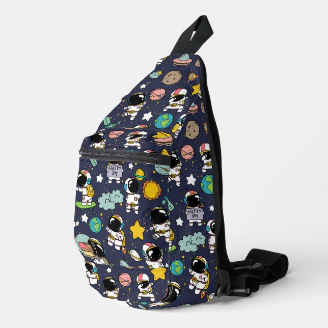 Astronaut Outer Space CartoonAstronaut Space Cart  Sling Bag (Right Corner)