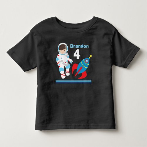 Astronaut Outer Space Cool Custom Birthday Boy Toddler T_shirt