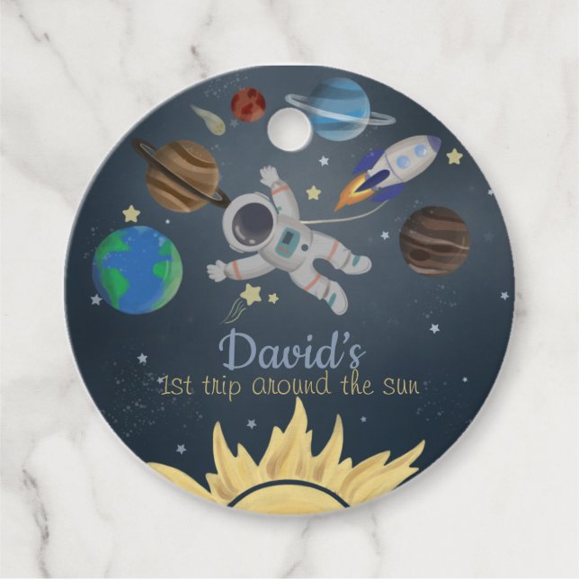 Astronaut Outer Space Favor Tags (Front)